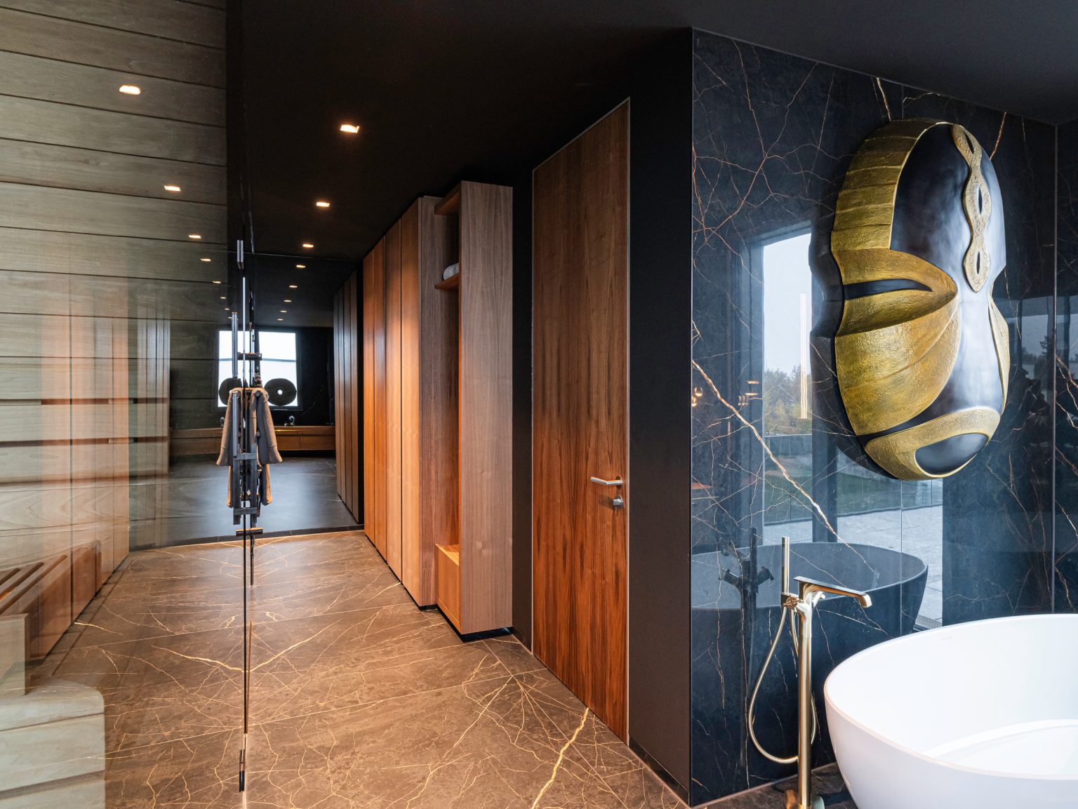 Master bad sauna glas moebel